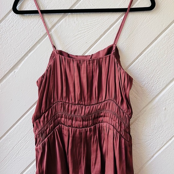 Express Deep Mauve Silk Empire Waist Camisole Size Small - Picture 1 of 4